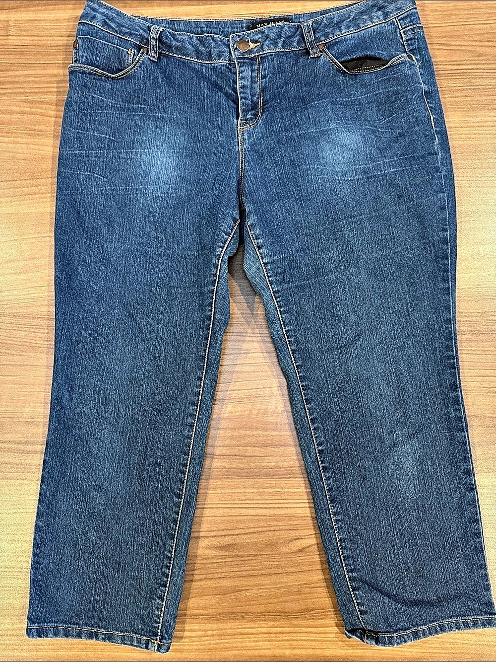 Max Jeans Straight Leg Jeans in Blue Waist 14
